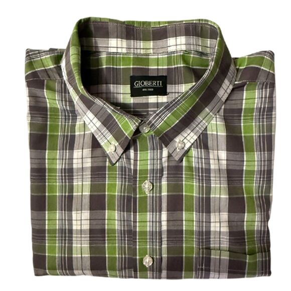 Gioberti Green & Gray Short Sleeve Button Front Shirt Size XXL - Picture 7 of 11